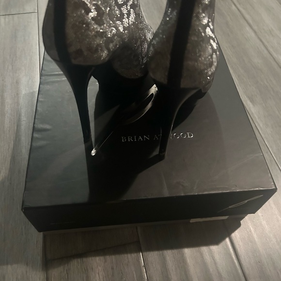 Brian Atwood Metallic Leopard platform Booties - Picture 5 of 5